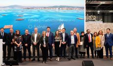 Foto de familia en la presentaci�n el martes de la Mancomunidade do Saln�s en Fitur, en la que no estuvieron los alcaldes socialistas