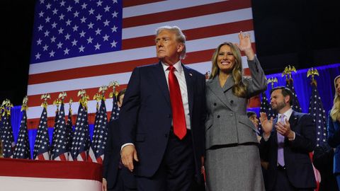 Melania y Donald Trump tras la victoria del republicano.