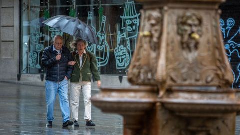 Un d�a de lluvia a principios de abril en Pontevedra.