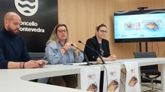 Yoya Blanco, con Iv�n Puentes y Elena Vitoria, presentaron PonteAlmorzo este mi�rcoles en el Concello de Pontevedra 