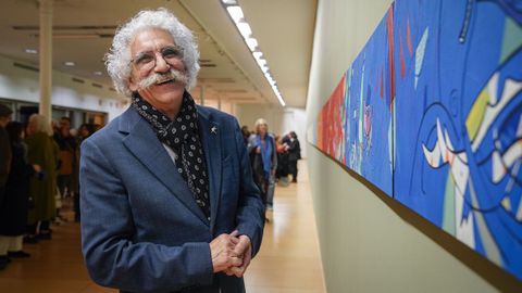 Baldomero Moreiros, en el CC Marcos Valc�rcel en la apertura de su exposici�n  V�lvula de escape .