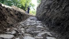 Empedrado original de la R�a Vella y del resto de las calles del recinto intramuros