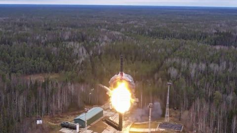 Prueba de un misil ruso intercontinental el pasado a�o.