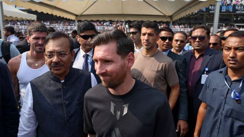 Leo Messi, durante su visita a la India.