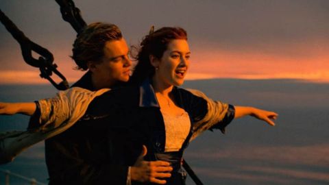Leonardo DiCaprio e Kate Winslet, no filme Titanic.