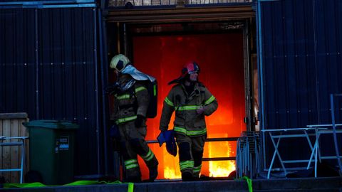 Incendio en el antiguo edificio de la Bolsa de Copenhague