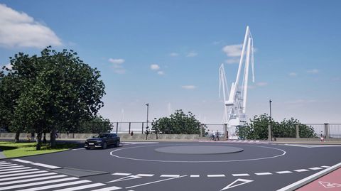Rotonda prevista entre la avenida de Esteiro y Circunvalaci�n, perteneciente a la fase ya en ejecuci�n de Abrir Ferrol al mar.