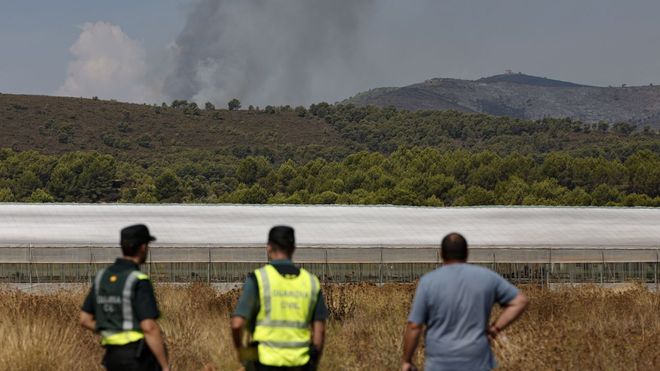Incendio forestal declarado ayer por la tarde en Segorbe, Castell�n.