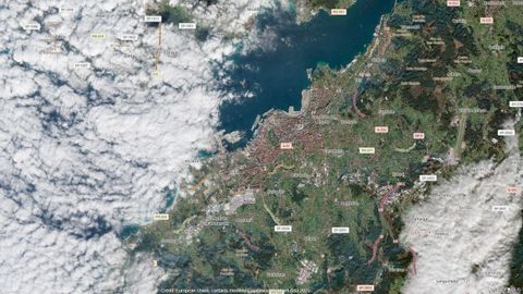 Desde el espacio.Imagen de Vigo tomada por el satélite Sentinel 2