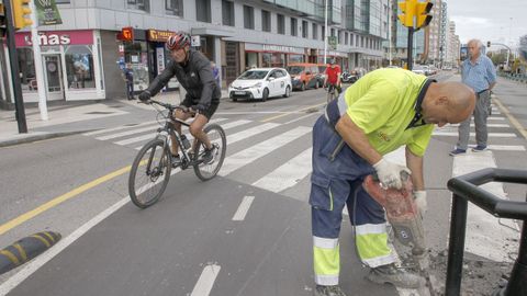 Obras en el paseo del Muro de San Lorenzo