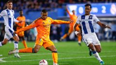Real Madrid - Leganés.El Leganés en un partido ante el Real Madrid en Butarque