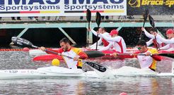 La pareja espa�ola lider� la regata del preol�mpico europeo desde los primeros metros. 