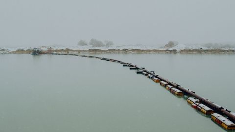 Nieve en las areneras de A Limia