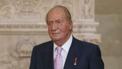 El rey Juan Carlos, durante su abdicacin en el 2014