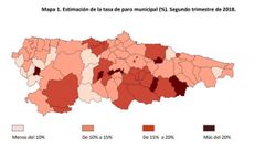 Mapa del paro por concejos