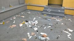 Imagen del vestuario de A Senra que ocup� el C�diz durante el partido de Copa ante el Ribadumia