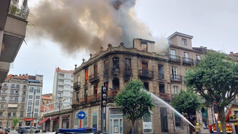 Incendio en un edificio de As Caldas