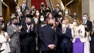 Alberto Nez Feijoo, en un homenaje de los diputados del PP en el Parlamento de Galicia, este mircoles.