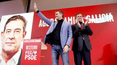 Pedro S�nchez y Jos� Ram�n G�mez Besteiro en la convenci�n pol�tica del PSdeG celebrada en diciembre en Santiago