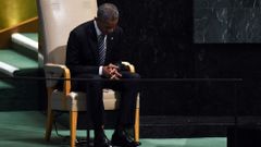 Obama reflexiona antes de iniciar su �ltima intervenci�n ante la Asambela de la ONU como presidente del EE. UU. 