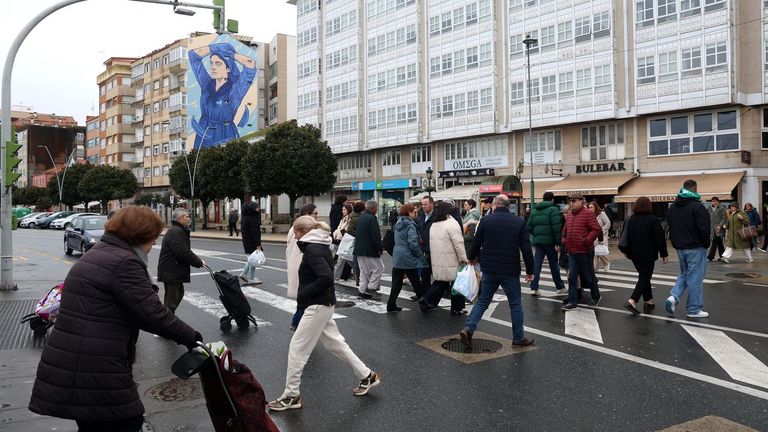 El casco urbano de Ribeira concentra a casi la mitad de los habitantes del municipio.