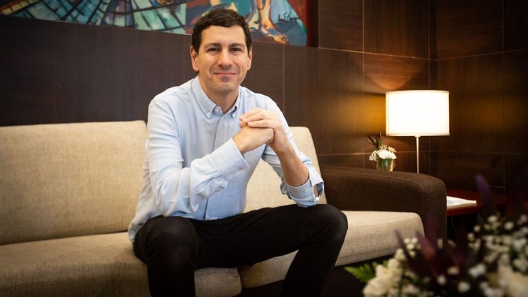 Guillermo Farr&eacute;, en el Hotel Galicia Palace de Pontevedra