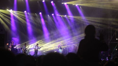 Un momento del concierto de Rosario Flores este sbado en la explanada de la Compaia, en Monforte