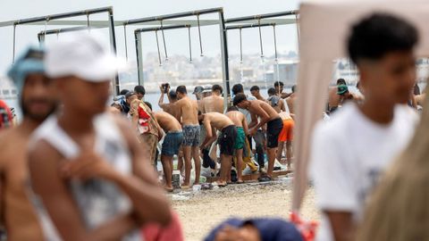 Personas procedentes de Ceuta que asaltaron la frontera con Marruecos el pasado mes de julio