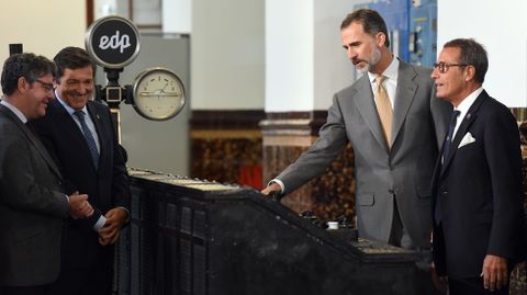 Álvaro Nadal, Javier Fernández, Felipe de Borbón y Antonio Mexía durante el arranque de La Malva