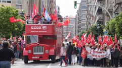 Manifestaron de CC. OO. Y UGT en el da del trabajo. Primero de maio