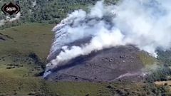 El incendio que amenaza Muniellos, desde el aire