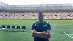 Diego Surez en el estadio Friuli, Dacia Arena, hogar del Udinese Calcio de la Serie A