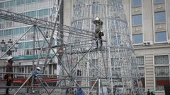 Todo a punto para el encendido navide�o en A Coru�a