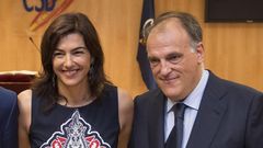 Mar�a Jos� Rienda, presidenta del CSD, junto a Javier Tebas, presidente de la Liga