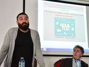 Rodr�guez y el director del centro, Manuel Portas, en las jornadas