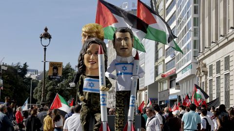 Manifestación de apoyo a Palestina en A Coruña.