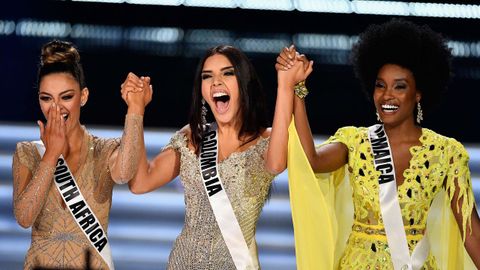 Miss Sud�frica, Miss Colombia y Miss Jamaica, las tres finalistas. 