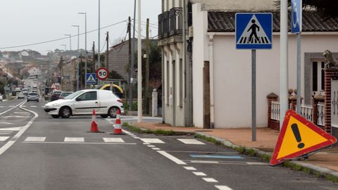 Na avenida de Cambados en Vilanova optaron por sinalizar esta fochanca