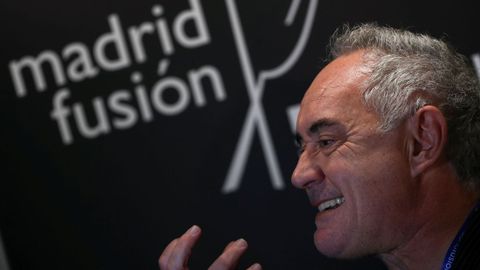 Spanish chef Ferran Adria gestures backstage at Madrid Fusion gastronomic fair in Madrid, Spain January 28, 2019. 