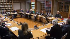 O presidente da Xunta, Alberto N��ez Feijoo, participou no primeiro plenario do 2019 do Consello da Cultura Galega