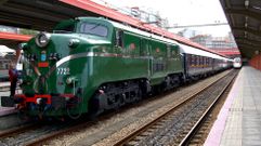 El Galaico Expreso en la estaci�n de Vigo, cuando lo gestionaba el museo de Monforte