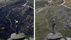 El espectacular paso delnegro al verde de los montes calcinados de Vigo