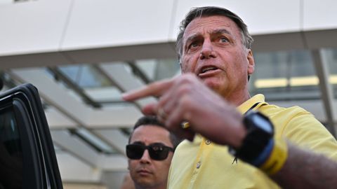 Bolsonaro, a su salida de un hospital el pasado sbado.