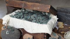 Imagen del cofre con ms de 1.000 monedas de plata