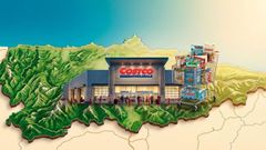 Supermercado de Costco sobre el mapa de Asturias