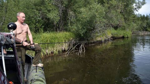 El presidente ruso, Vladmir Putin, se fue de pesca a la taiga siberiana