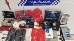 Ropa falsificada incautada en Poio