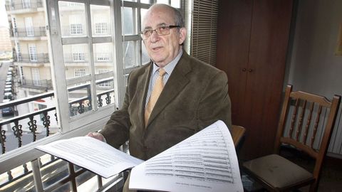 Rogelio Groba (Gul&aacute;ns, Ponteareas, 1930-A Coru&ntilde;a, 2022), retratado en el 2009 en la sede de la fundaci&oacute;n Groba en Ponteareas. 