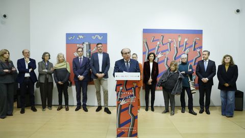 El presidente de la Afundaci�n, Miguel �ngel Escotet, en la apertura de la inauguraci�n de la exposici�n.