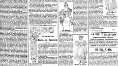 Los grabados se generalizan desde 1896. En la imagen, modelos de carnaval en La Voz del 14 de febrero de ese a�o.